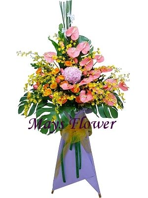 Grand Opening Flower Basket Stand flower-basket-0264