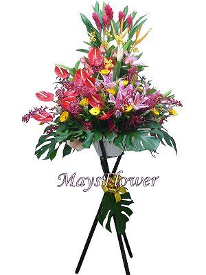 Grand Opening Flower Basket Stand flower-basket-0101