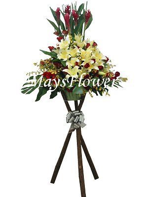 Grand Opening Flower Basket Stand flower-basket-0161
